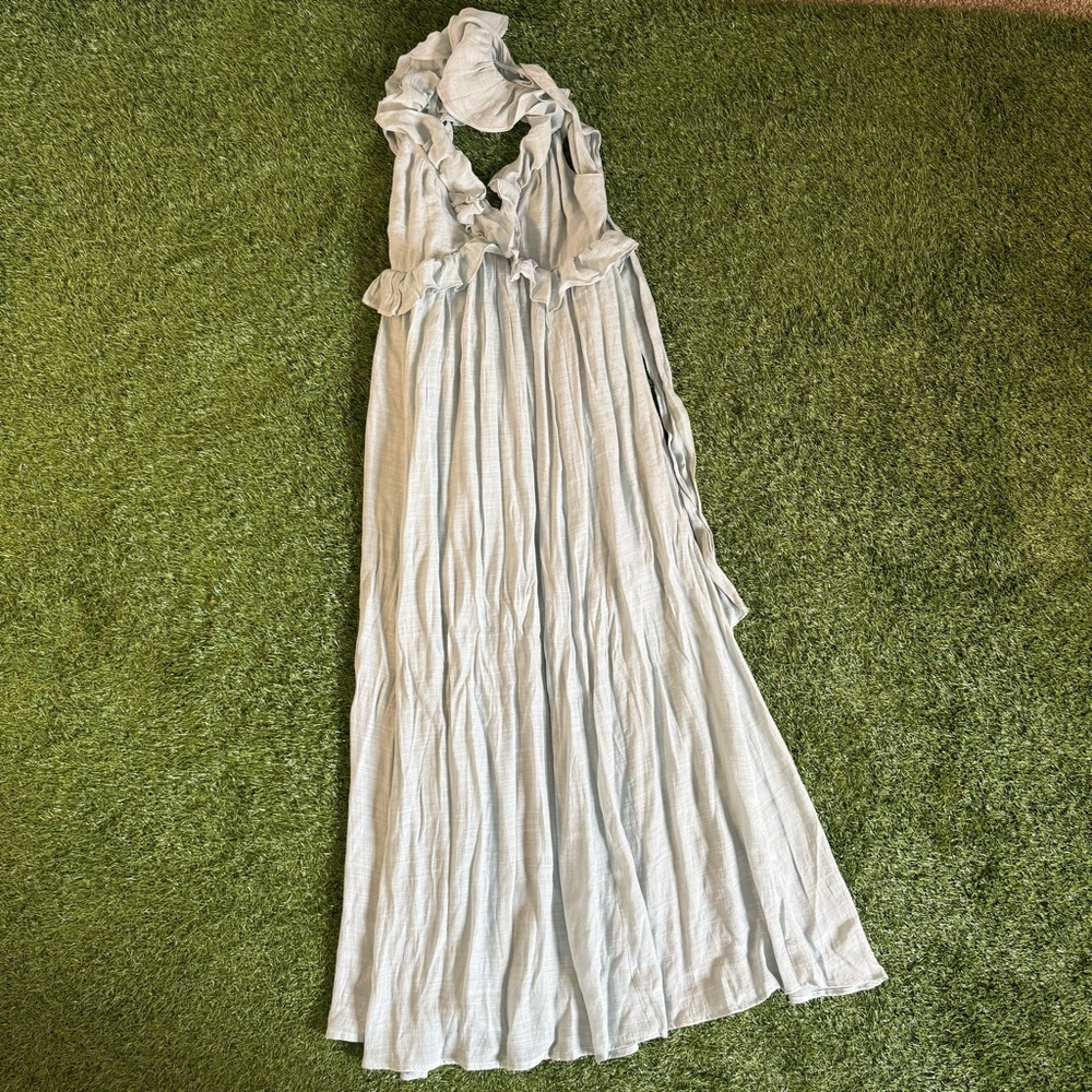 Elegant Light Blue Maxi Dress